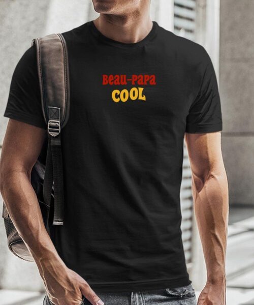 T-Shirt Noir Beau-Papa cool disco Pour homme-2