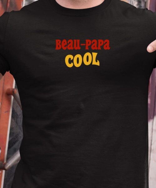 T-Shirt Noir Beau-Papa cool disco Pour homme-1