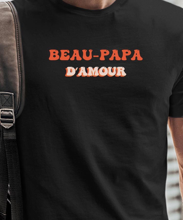 T-Shirt Noir Beau-Papa d'amour Pour homme-1