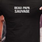 T-Shirt Noir Beau-Papa sauvage Pour homme-1