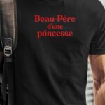T-Shirt Noir Beau-Père d'une princesse Pour homme-1