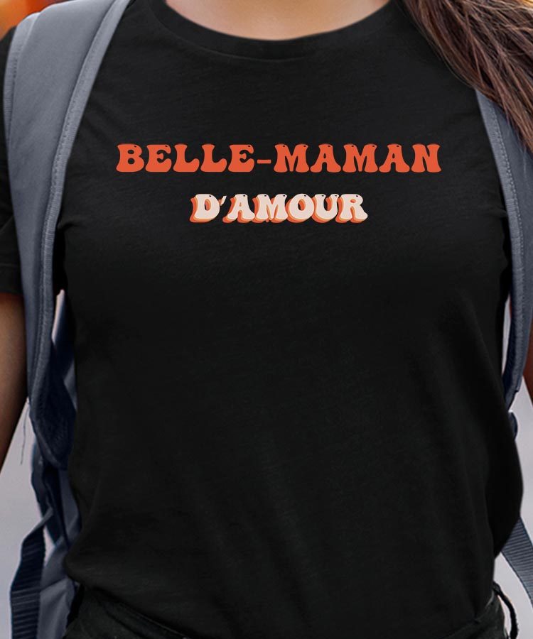 T-Shirt Noir Belle-Maman d'amour Pour femme-1