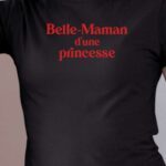 T-Shirt Noir Belle-Maman d'une princesse Pour femme-1