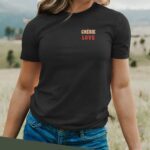 T-Shirt Noir Chérie love Pour femme-2