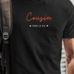 T-Shirt Noir Cousin pour la vie Pour homme-1