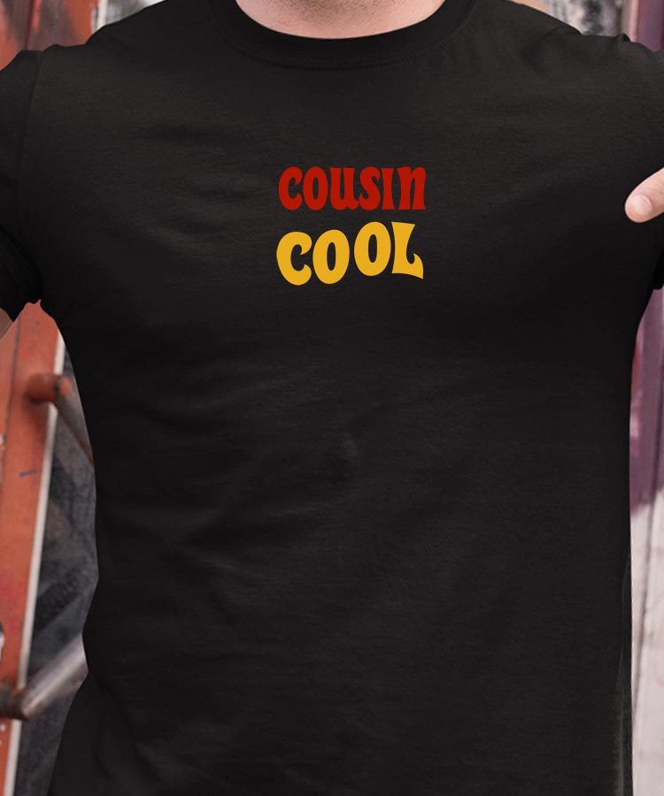 T-Shirt Noir Cousin cool disco Pour homme-1