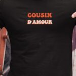 T-Shirt Noir Cousin d'amour Pour homme-1