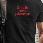 T-Shirt Noir Cousin d'une princesse Pour homme-1