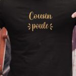 T-Shirt Noir Cousin poule Pour homme-1