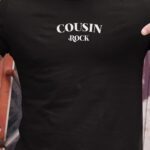 T-Shirt Noir Cousin rock Pour homme-1
