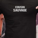 T-Shirt Noir Cousin sauvage Pour homme-1