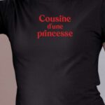 T-Shirt Noir Cousine d'une princesse Pour femme-1