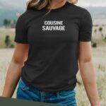 T-Shirt Noir Cousine sauvage Pour femme-2