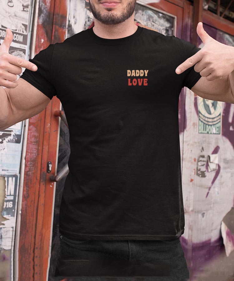 T-Shirt Noir Daddy love Pour homme-2