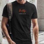 T-Shirt Noir Daddy pour la vie Pour homme-2