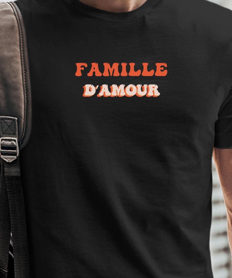 T-Shirt Noir Famille d'amour Pour homme-1