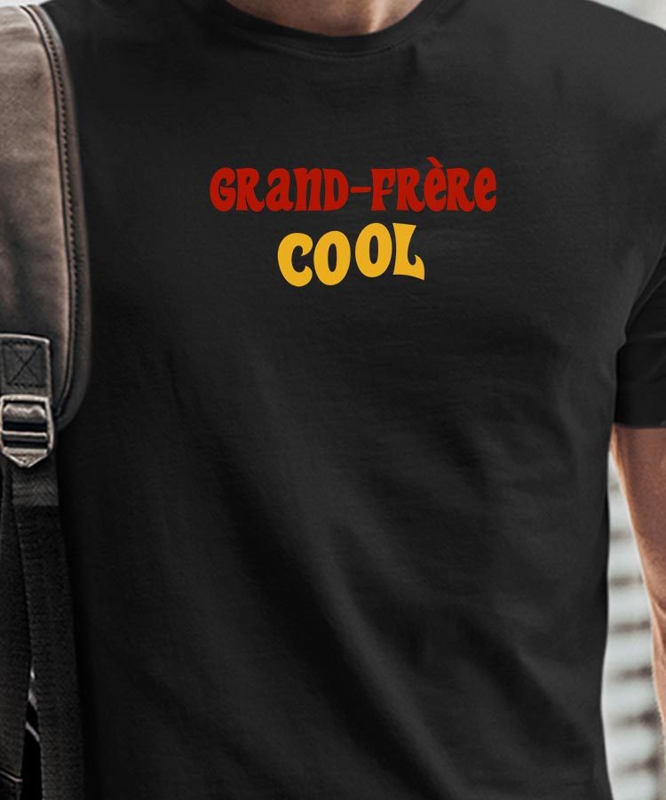 T-Shirt Noir Grand-Frère cool disco Pour homme-1
