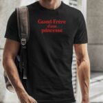 T-Shirt Noir Grand-Frère d'une princesse Pour homme-2