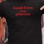 T-Shirt Noir Grand-Frère d'une princesse Pour homme-1