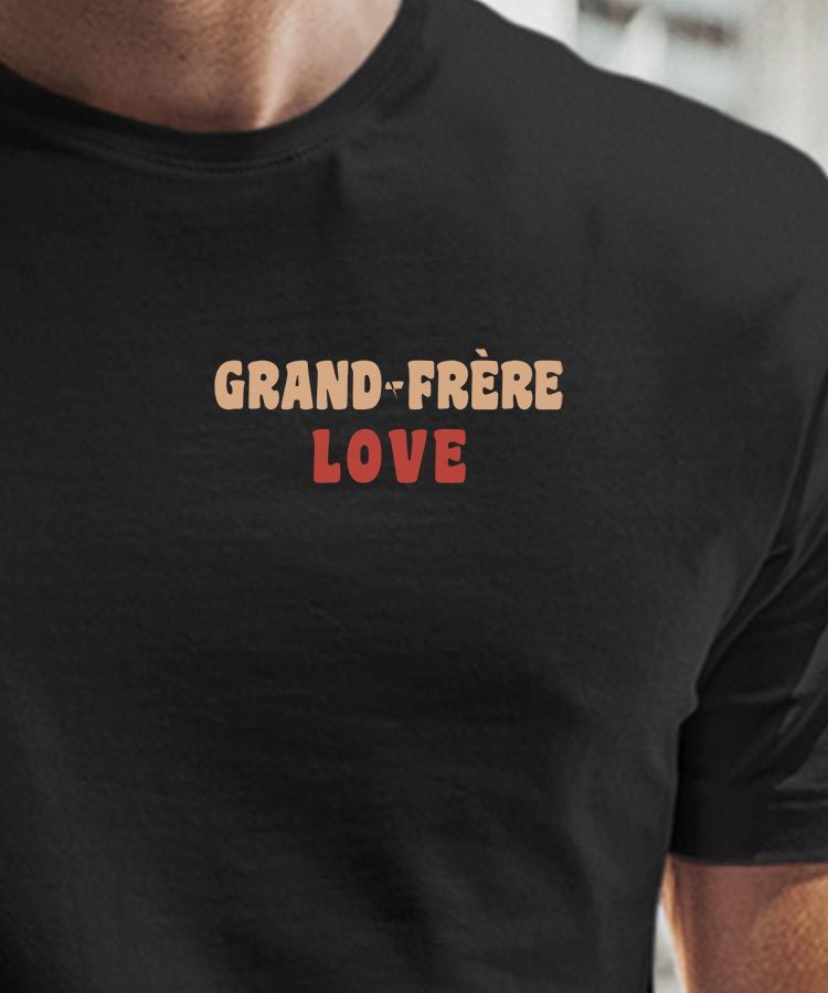 T-Shirt Noir Grand-Frère love Pour homme-1