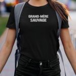 T-Shirt Noir Grand-Mère sauvage Pour femme-2