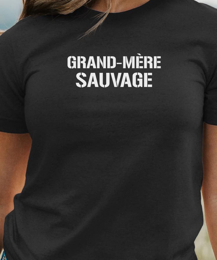 T-Shirt Noir Grand-Mère sauvage Pour femme-1