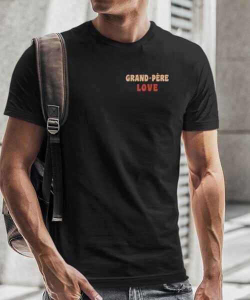 T-Shirt Noir Grand-Père love Pour homme-2