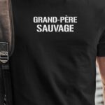 T-Shirt Noir Grand-Père sauvage Pour homme-1