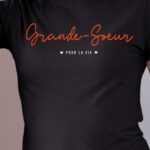 T-Shirt Noir Grande-Soeur pour la vie Pour femme-1