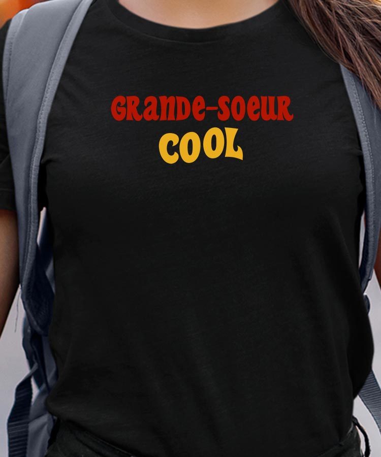 T-Shirt Noir Grande-Soeur cool disco Pour femme-1