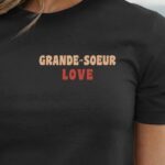 T-Shirt Noir Grande-Soeur love Pour femme-1