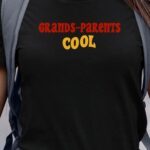 T-Shirt Noir Grands-Parents cool disco Pour femme-1
