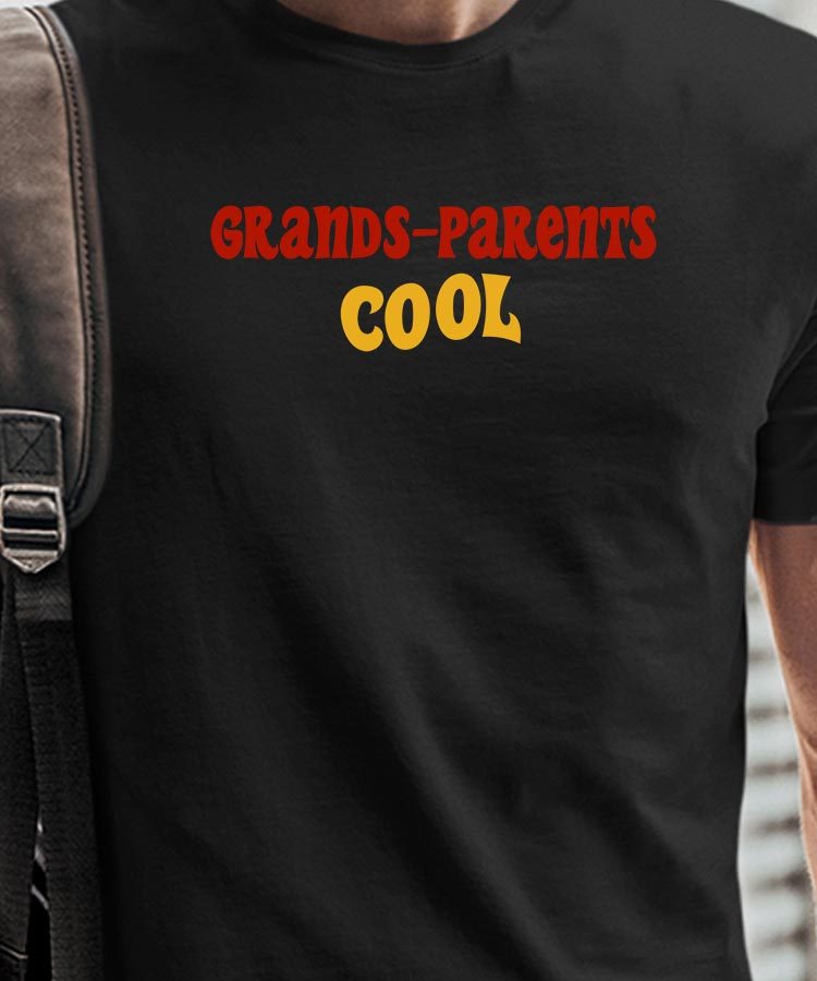 T-Shirt Noir Grands-Parents cool disco Pour homme-1