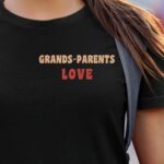 T-Shirt Noir Grands-Parents love Pour femme-1
