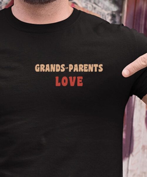 T-Shirt Noir Grands-Parents love Pour homme-1