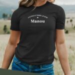 T-Shirt Noir J'ai pas le temps je suis Manou Pour femme-2