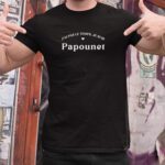 T-Shirt Noir J'ai pas le temps je suis Papounet Pour homme-2