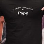 T-Shirt Noir J'ai pas le temps je suis Papy Pour homme-1