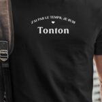 T-Shirt Noir J'ai pas le temps je suis Tonton Pour homme-1