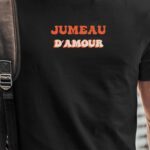 T-Shirt Noir Jumeau d'amour Pour homme-1
