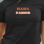 T-Shirt Noir Mama d'amour Pour femme-1