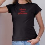 T-Shirt Noir Mama d'une princesse Pour femme-2