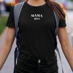 T-Shirt Noir Mama rock Pour femme-2