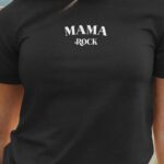 T-Shirt Noir Mama rock Pour femme-1