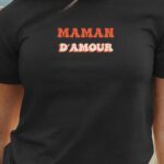 T-Shirt Noir Maman d'amour Pour femme-1