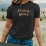 T-Shirt Noir Maman poule Pour femme-2