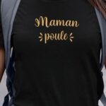 T-Shirt Noir Maman poule Pour femme-1