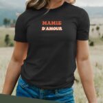 T-Shirt Noir Mamie d'amour Pour femme-2