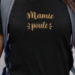 T-Shirt Noir Mamie poule Pour femme-1