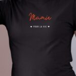 T-Shirt Noir Mamie pour la vie Pour femme-1